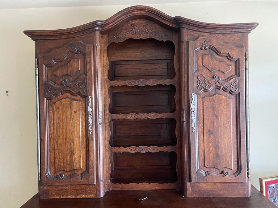 Antique Wooden Buffet And Hutch China Cabinet Client Paid Over $4,000 [Photo 6]