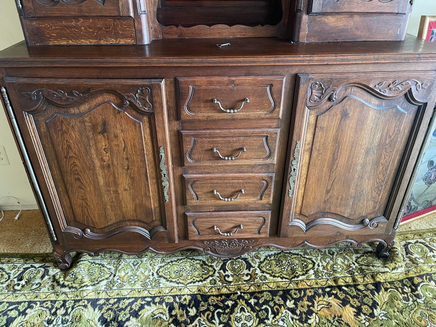 Antique Wooden Buffet And Hutch China Cabinet Client Paid Over $4,000 [Photo 8]