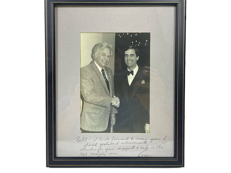 Signed Photograph Of Roger Hedgecock (Former Mayor Of San Diego) With Bill Mitchell Signed By Roger Hedgecock 9 X 11