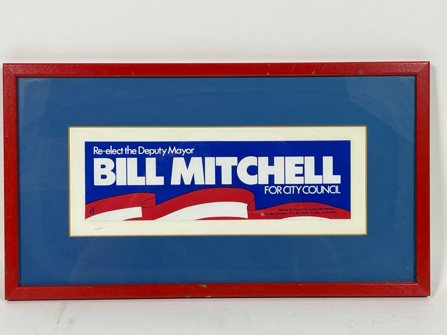 Framed Bill Mitchell For City Council Political Bumper Sticker Framed 16 X 9 [Photo 3]