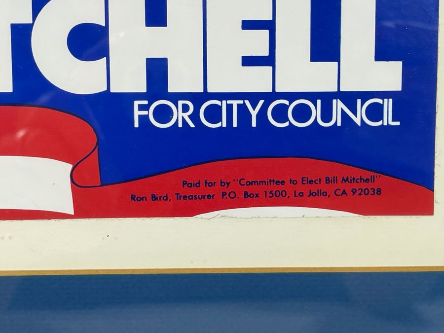 Framed Bill Mitchell For City Council Political Bumper Sticker Framed 16 X 9 [Photo 5]