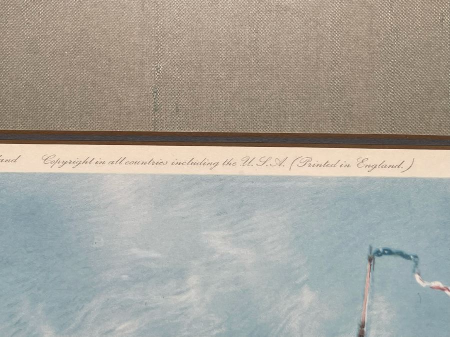 Vintage 1966 Sailing Ship Print Titled “The Action Between Java And Constitution Dec 1812” By Montague Dawson Published By Frost & Reed Of London, England Framed 40 X 31 [Photo 9]