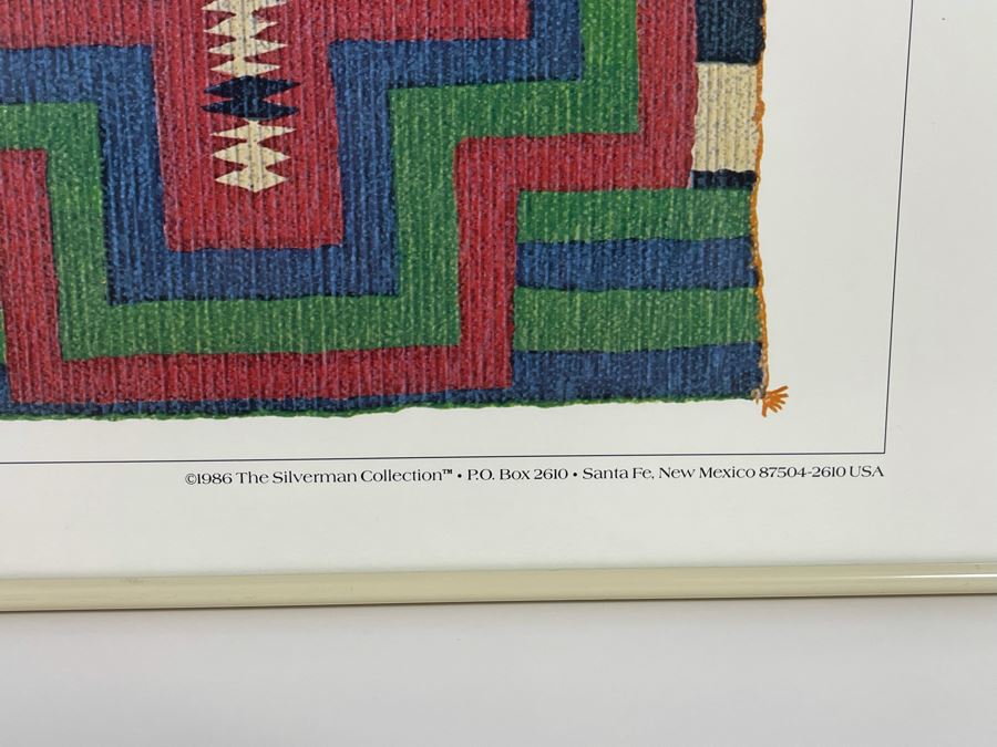 Vintage 1986 Poster Navajo Germantown Chief Blanket An Archival Study By Jack Silverman Santa Fe, New Mexico Framed 36 X 24 [Photo 9]