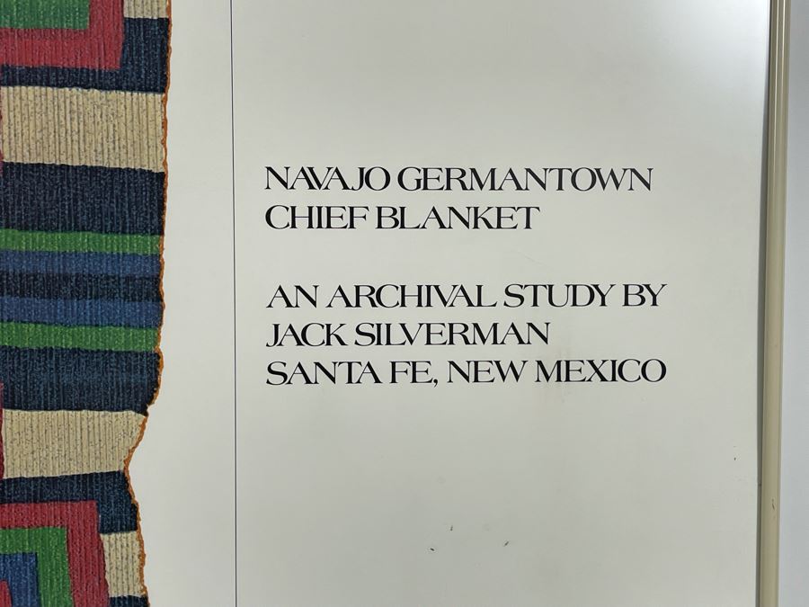 Vintage 1986 Poster Navajo Germantown Chief Blanket An Archival Study By Jack Silverman Santa Fe, New Mexico Framed 36 X 24 [Photo 6]
