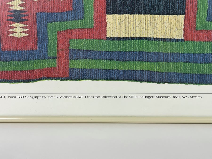 Vintage 1986 Poster Navajo Germantown Chief Blanket An Archival Study By Jack Silverman Santa Fe, New Mexico Framed 36 X 24 [Photo 8]