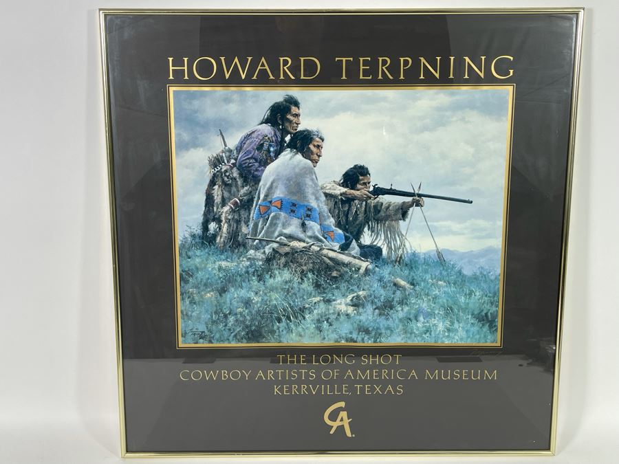 Hand-Signed Howard Terpning Poster The Long Shot From Cowboy Artists Of America Museum Kerrville, TX 28 X 28 [Photo 2]