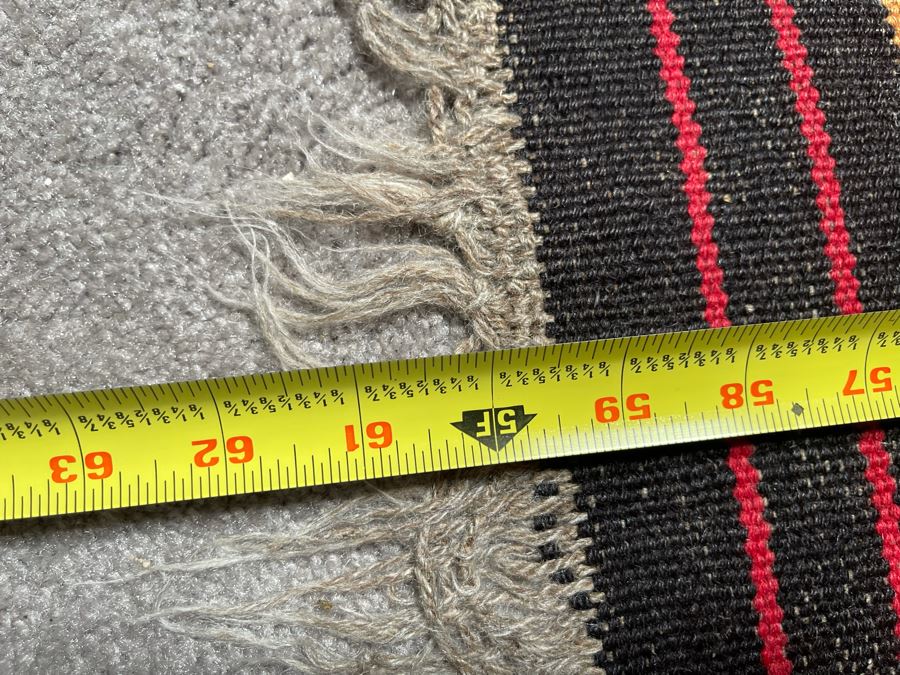 Vintage Hand Knotted Wool Geometric Pattern Kilim Area Rug 39.5 X 60 [Photo 5]