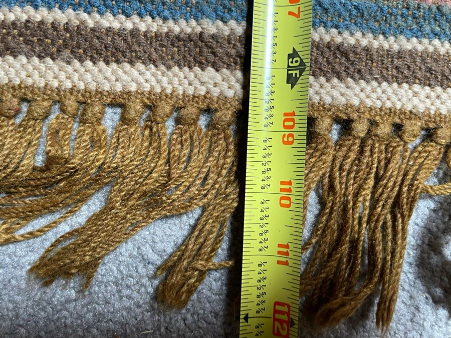 Vintage Hand Knotted Wool Geometric Pattern Kilim Runner Rug 32.5” X 9’1” [Photo 8]