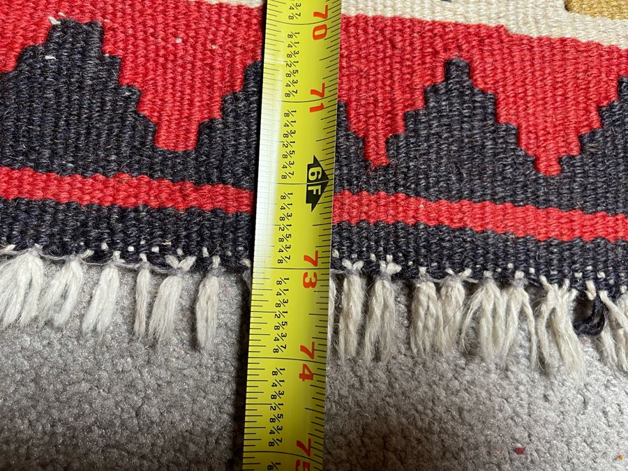 Stunning Vintage Fine Hand Knotted Wool Geometric Pattern Kilim Area Rug 51.5” X 73” [Photo 8]