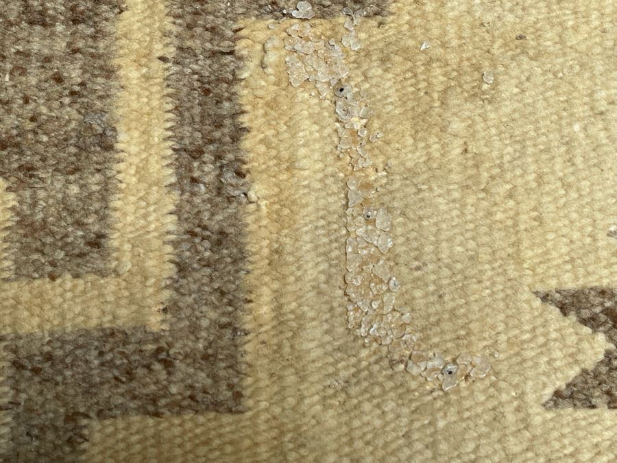 Old Native American Navajo Blanket Rug - (Note Condition: Has Wax From Candles And Several Small Holes) 22.5 X 40  [Photo 7]