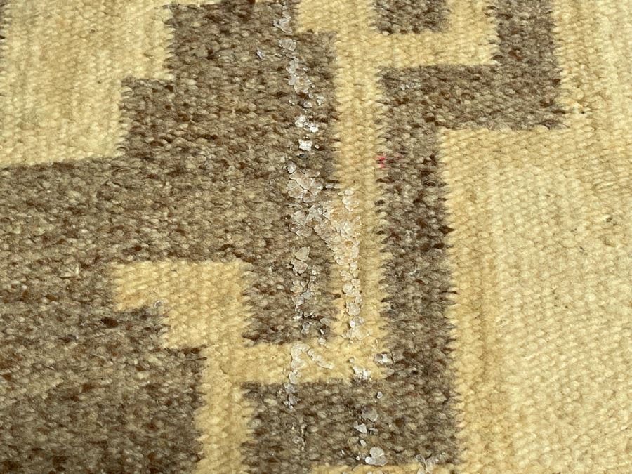 Old Native American Navajo Blanket Rug - (Note Condition: Has Wax From Candles And Several Small Holes) 22.5 X 40  [Photo 8]