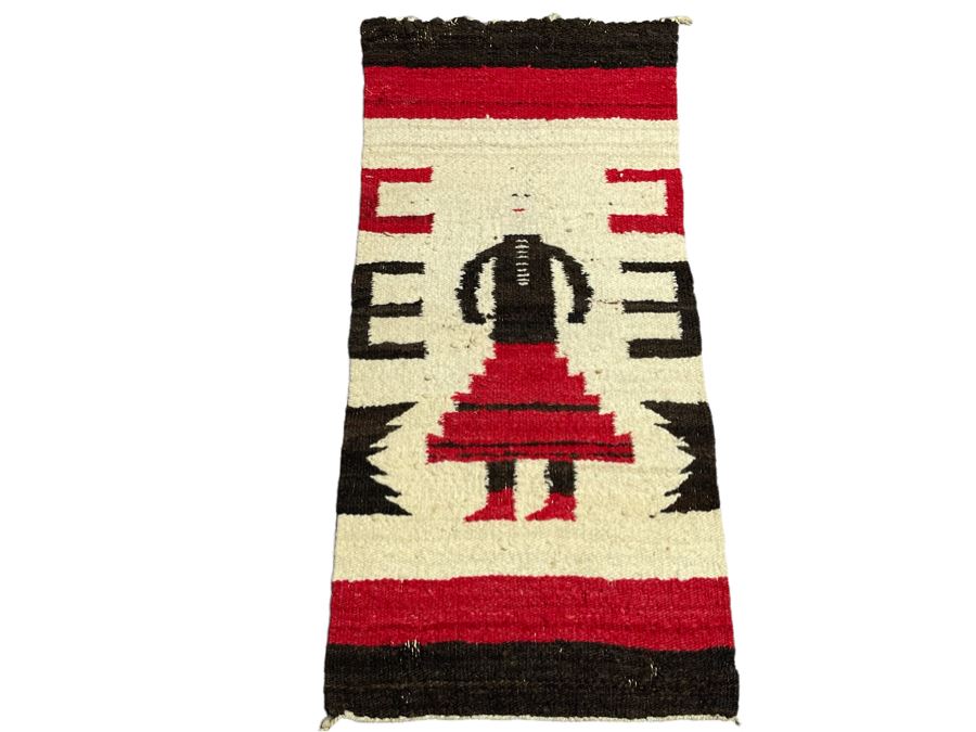 Small Vintage Native American Navajo Weaving Rug Textile 14 X 29 [Photo 4]