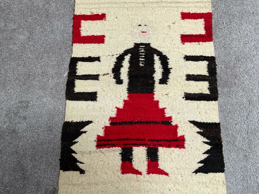 Small Vintage Native American Navajo Weaving Rug Textile 14 X 29 [Photo 5]