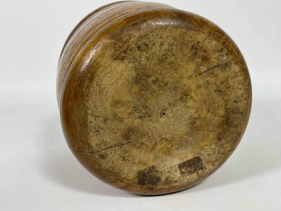 Primitive Wooden Pharmacist Mortar And Pestle 6.5W X 7H [Photo 11]