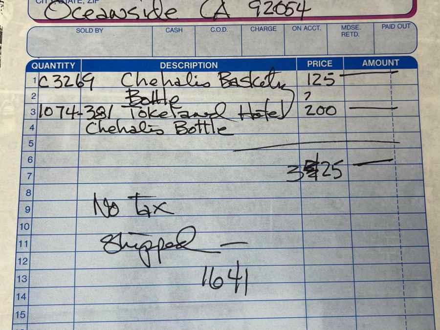 Vintage 1967 Chehalis Indian Tribe Basketed Bottle By Hazel Pete 13H Retailed $148 [Photo 16]