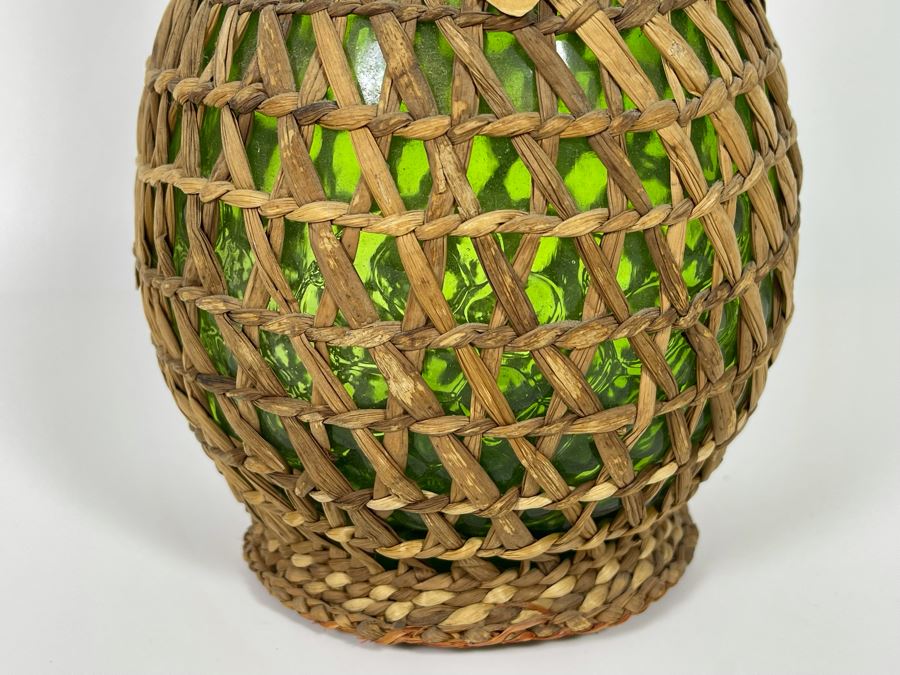 Vintage 1967 Chehalis Indian Tribe Basketed Bottle By Hazel Pete 13H Retailed $148 [Photo 5]