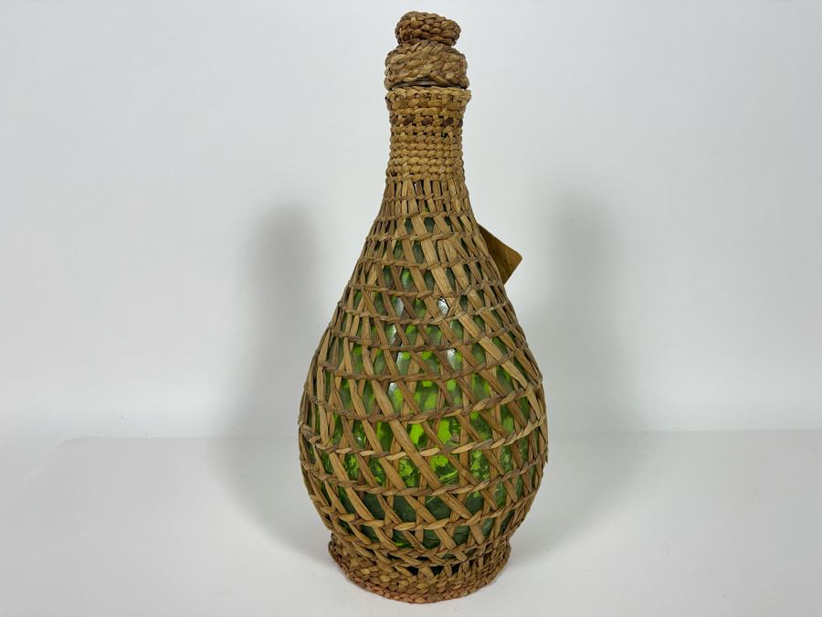Vintage 1967 Chehalis Indian Tribe Basketed Bottle By Hazel Pete 13H Retailed $148 [Photo 10]