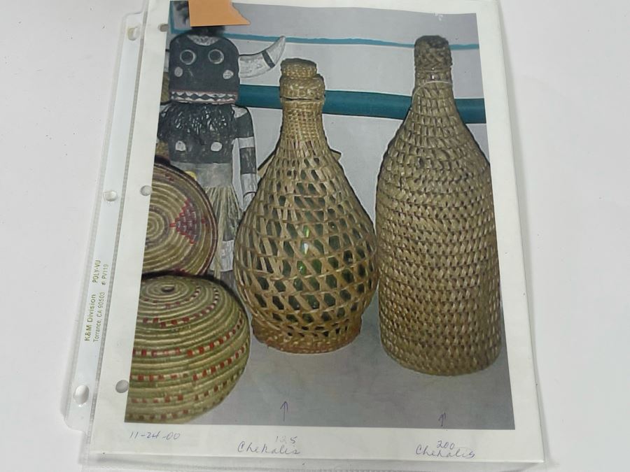 Antique Chehalis Indian Tribe Basketed Bottle From The Tokeland Hotel Collection 14H Retailed $225 [Photo 13]