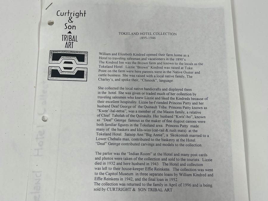 Antique Chehalis Indian Tribe Basketed Bottle From The Tokeland Hotel Collection 14H Retailed $225 [Photo 15]