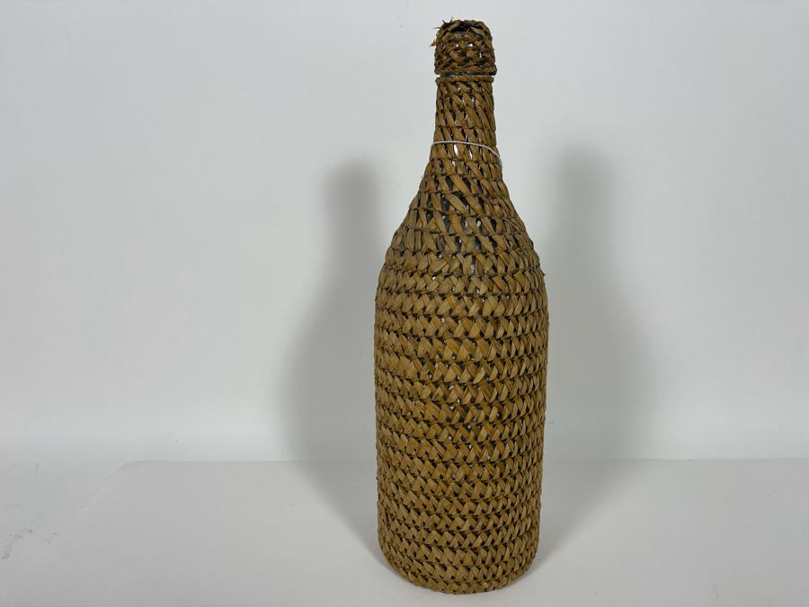 Antique Chehalis Indian Tribe Basketed Bottle From The Tokeland Hotel Collection 14H Retailed $225 [Photo 11]