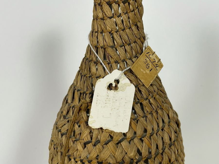 Antique Chehalis Indian Tribe Basketed Bottle From The Tokeland Hotel Collection 14H Retailed $225 [Photo 5]