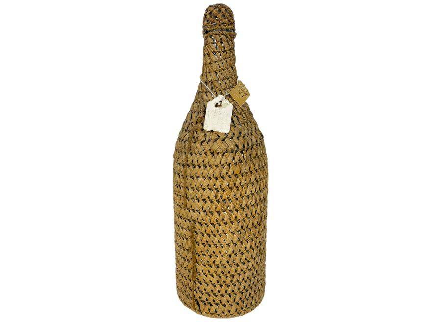 Antique Chehalis Indian Tribe Basketed Bottle From The Tokeland Hotel Collection 14H Retailed $225 [Photo 1]
