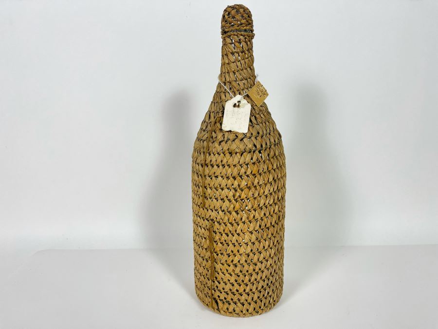 Antique Chehalis Indian Tribe Basketed Bottle From The Tokeland Hotel Collection 14H Retailed $225 [Photo 2]