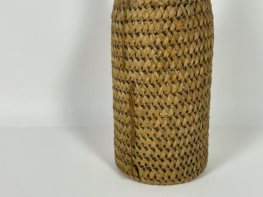 Antique Chehalis Indian Tribe Basketed Bottle From The Tokeland Hotel Collection 14H Retailed $225 [Photo 7]