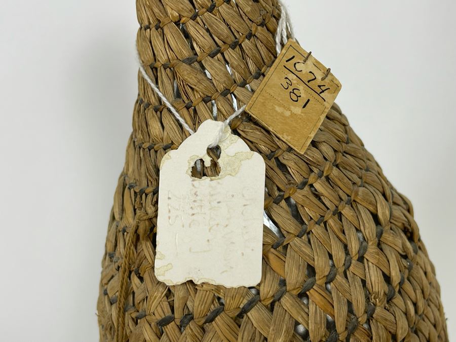 Antique Chehalis Indian Tribe Basketed Bottle From The Tokeland Hotel Collection 14H Retailed $225 [Photo 8]