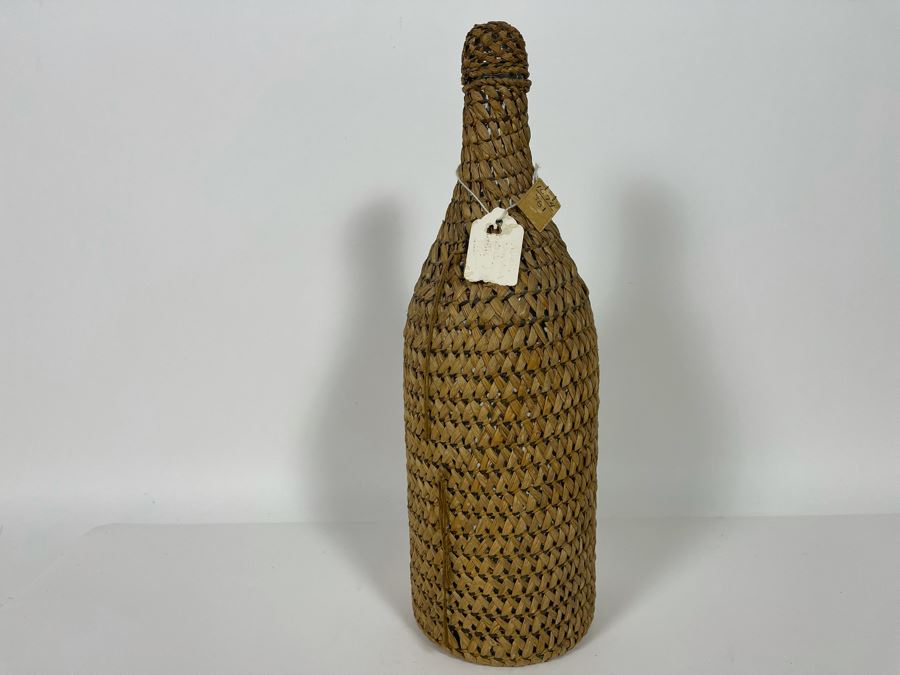 Antique Chehalis Indian Tribe Basketed Bottle From The Tokeland Hotel Collection 14H Retailed $225 [Photo 4]