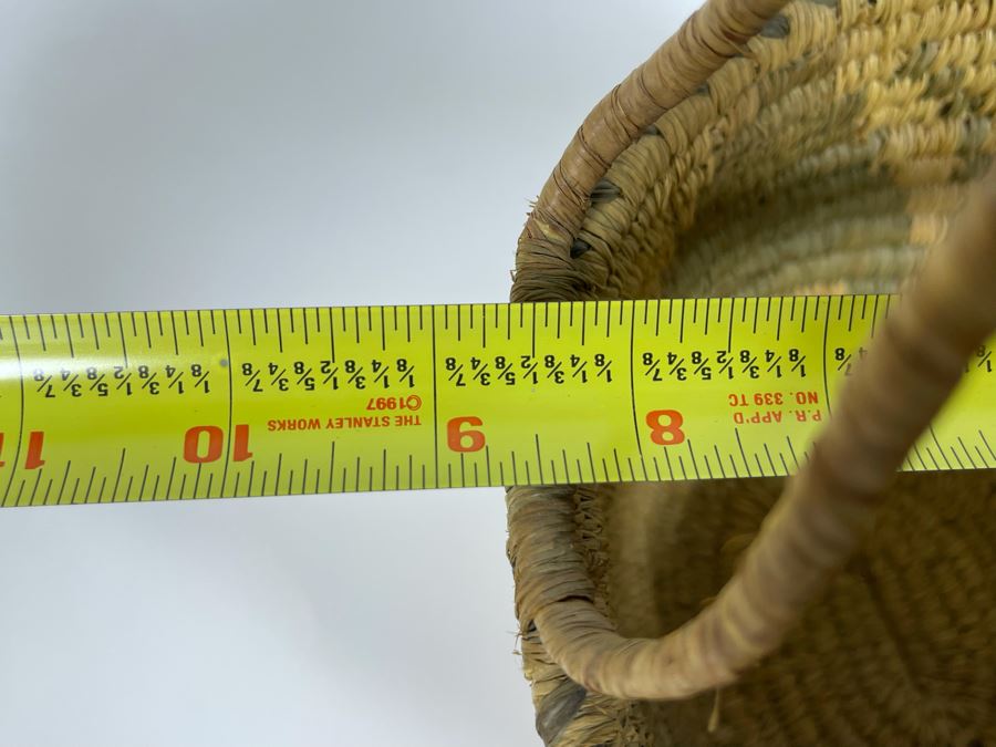 Vintage Native American Indian Handled Basket With Butterfly Design 9W X 12H [Photo 19]