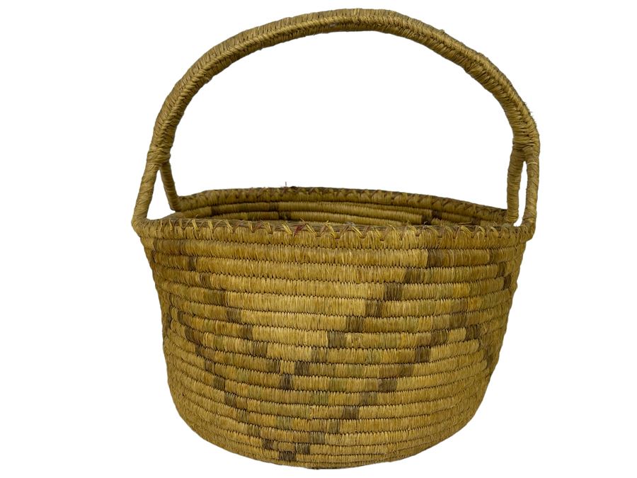 Vintage Native American Indian Handled Basket 12W X 14H