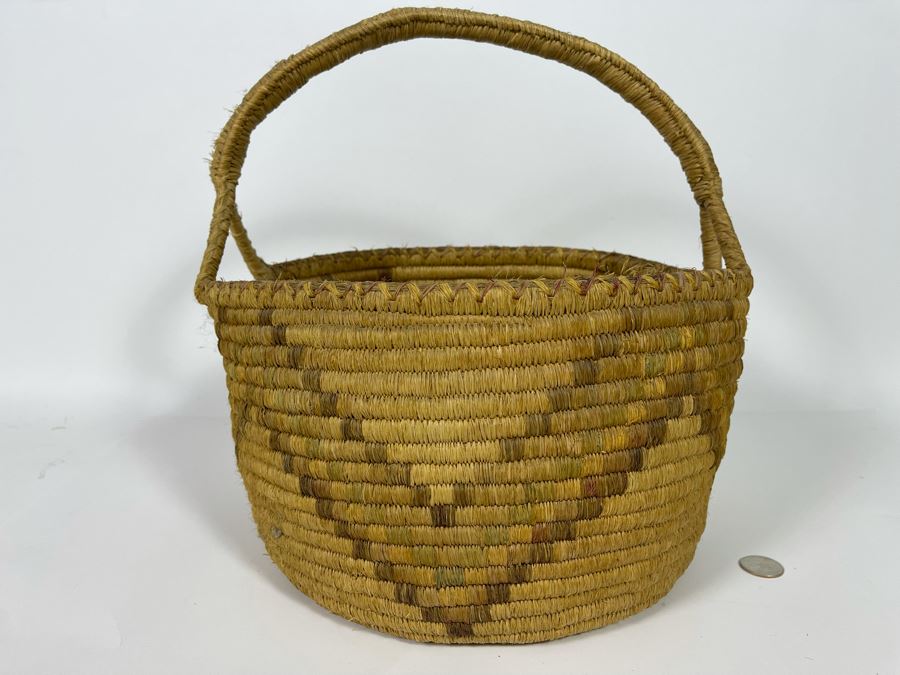 Vintage Native American Indian Handled Basket 12W X 14H [Photo 8]