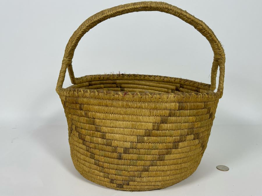 Vintage Native American Indian Handled Basket 12W X 14H [Photo 2]