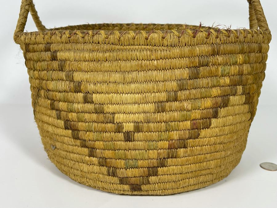 Vintage Native American Indian Handled Basket 12W X 14H [Photo 9]