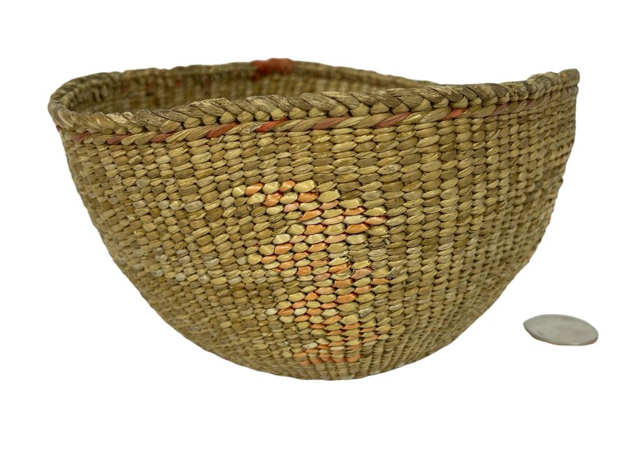 Vintage Quinault Indian Basket 7W X 3.5H