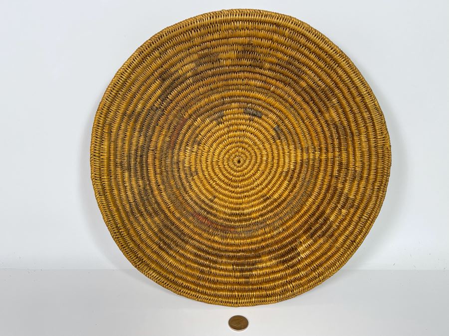 Vintage Native American Indian Navajo Wedding Basket 14W X 2H [Photo 13]