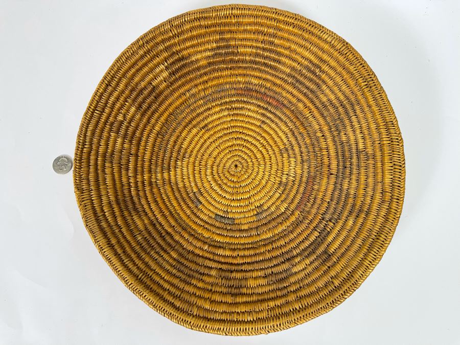 Vintage Native American Indian Navajo Wedding Basket 14W X 2H [Photo 2]