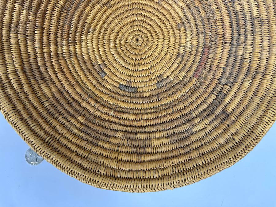 Vintage Native American Indian Navajo Wedding Basket 14W X 2H [Photo 7]