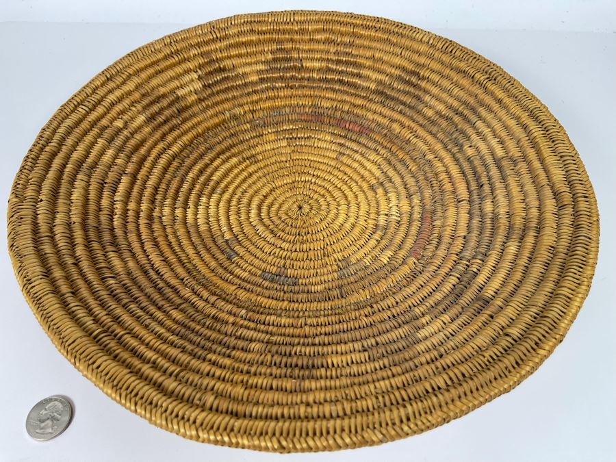 Vintage Native American Indian Navajo Wedding Basket 14W X 2H [Photo 6]