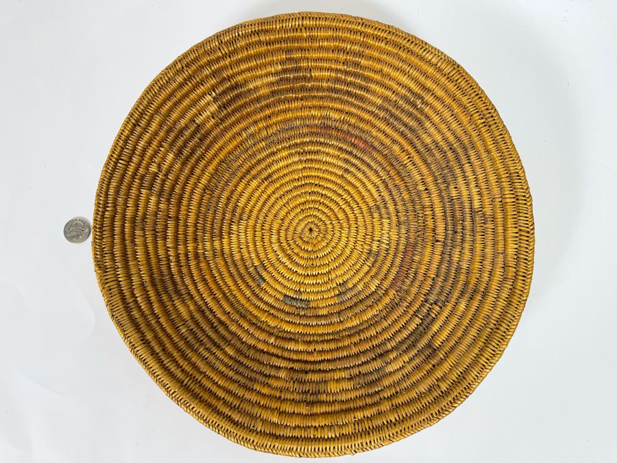 Vintage Native American Indian Navajo Wedding Basket 14W X 2H [Photo 3]