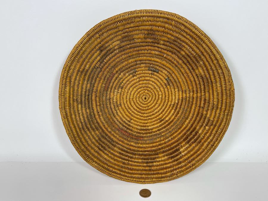 Vintage Native American Indian Navajo Wedding Basket 14W X 2H [Photo 12]