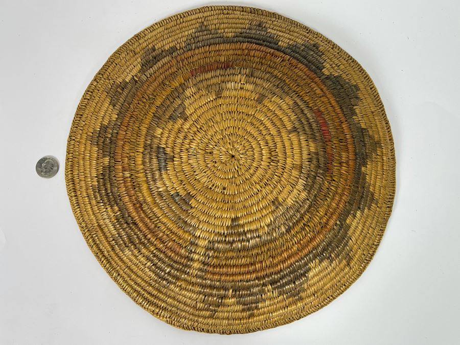 Vintage Native American Indian Navajo Wedding Basket 14W X 2H [Photo 11]