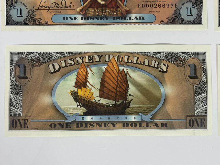 (4) Vintage 2007 Series $1 Disney Dollars Pirates Of The Caribbean At World’s End [Photo 7]