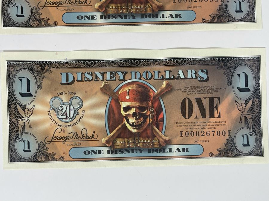 (4) Vintage 2007 Series $1 Disney Dollars Pirates Of The Caribbean At World’s End [Photo 6]