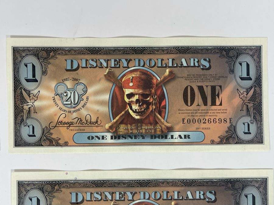 (4) Vintage 2007 Series $1 Disney Dollars Pirates Of The Caribbean At World’s End [Photo 5]