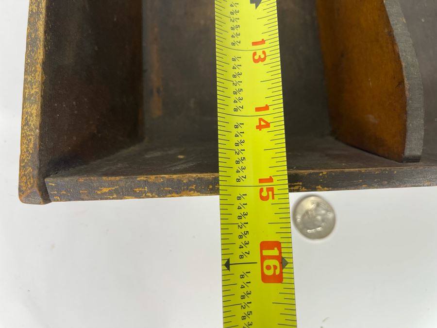 Vintage Wooden Cutlery Tray With Handle 15W X 11D X 4H [Photo 8]