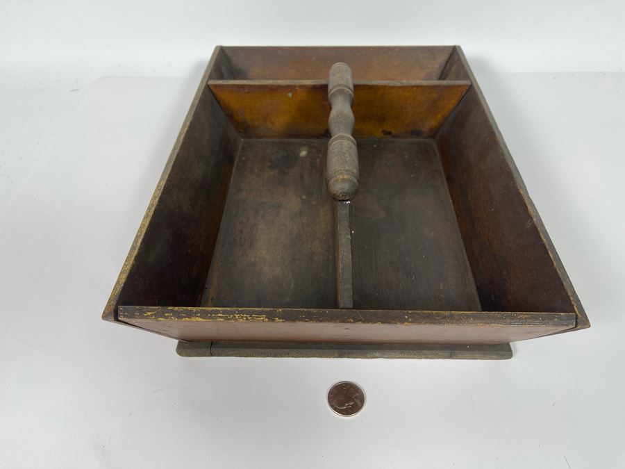 Vintage Wooden Cutlery Tray With Handle 15W X 11D X 4H [Photo 5]