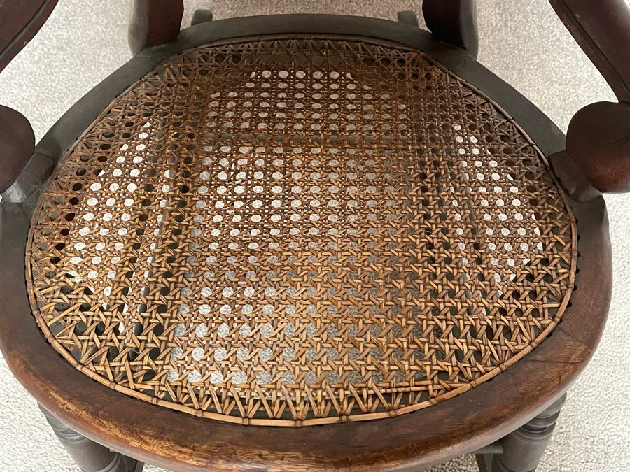 Small Vintage Cane Back / Seat Rocking Chair 23W X 29D X 34H [Photo 4]