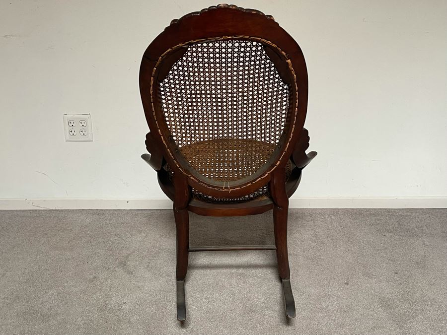 Small Vintage Cane Back / Seat Rocking Chair 23W X 29D X 34H [Photo 7]